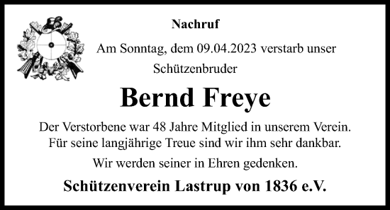 Anzeige von Bernd Freye von OM-Medien