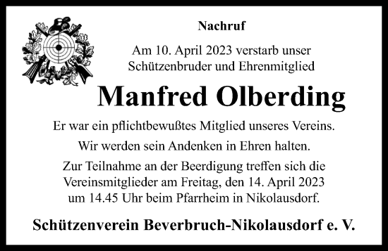 Anzeige von Manfred Olberding von OM-Medien