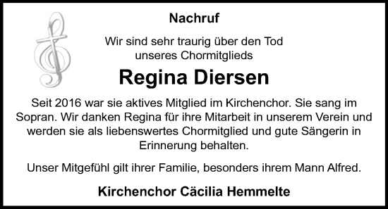 Anzeige von Regina Diersen von OM-Medien