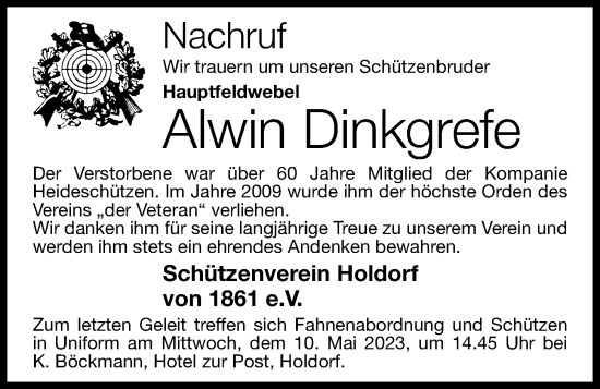 Anzeige von Alwin Dinkgrefe von OM-Medien