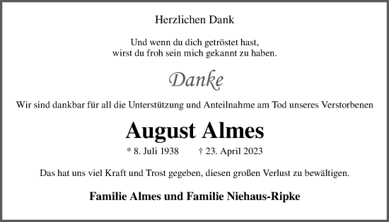 Anzeige von August Almes von OM-Medien