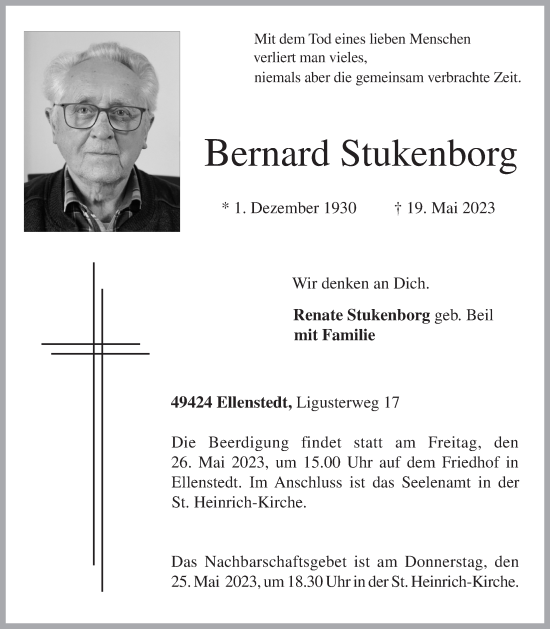 Anzeige von Bernard Stukenborg von OM-Medien