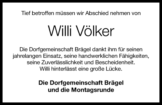 Anzeige von Willi Völker von OM-Medien