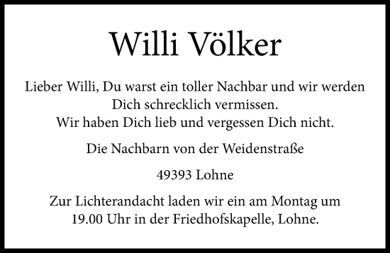 Anzeige von Willi Völker von OM-Medien