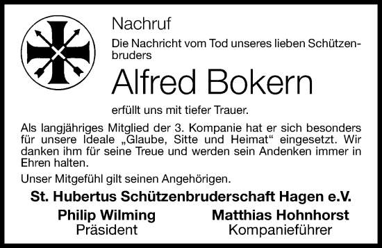 Anzeige von Alfred Bokern von OM-Medien