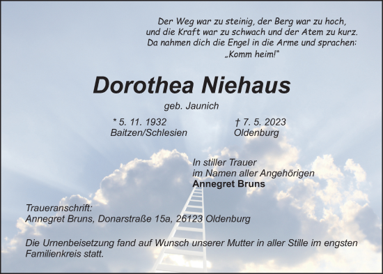 Anzeige von Dorothea Niehaus von OM-Medien