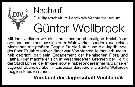 Anzeige von Günter Wellbrock von OM-Medien