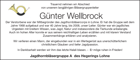 Anzeige von Günter Wellbrock von OM-Medien