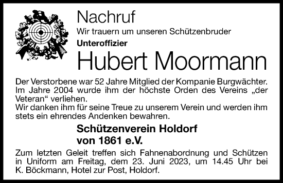 Anzeige von Hubert Moormann von OM-Medien