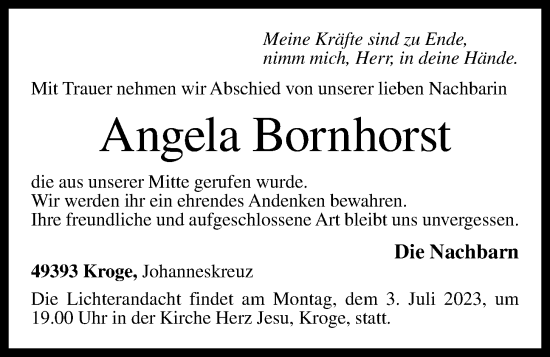 Anzeige von Angela Bornhorst von OM-Medien