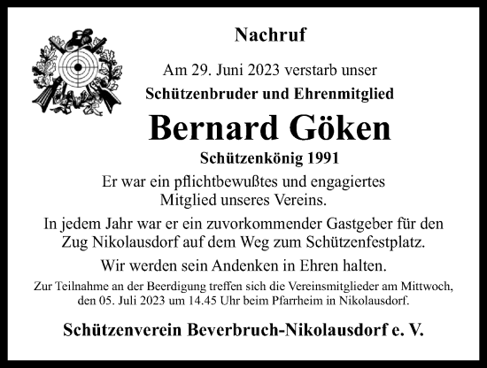 Anzeige von Bernard Göken von OM-Medien