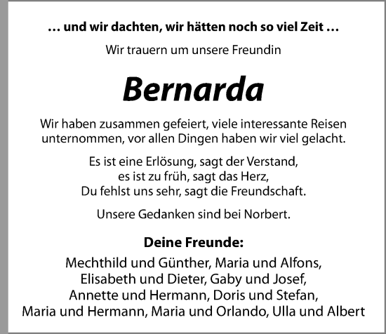 Anzeige von Bernarda Knapke von OM-Medien