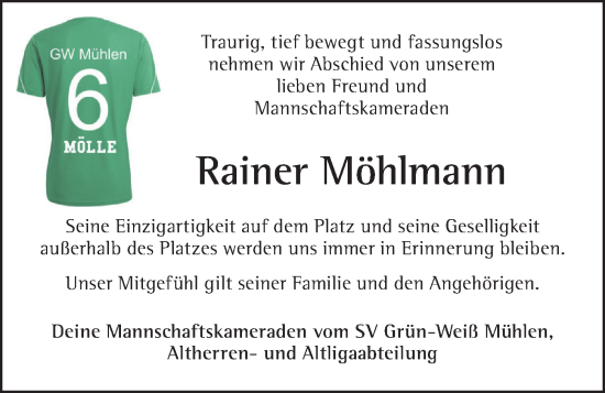 Anzeige von Rainer Möhlmann von OM-Medien