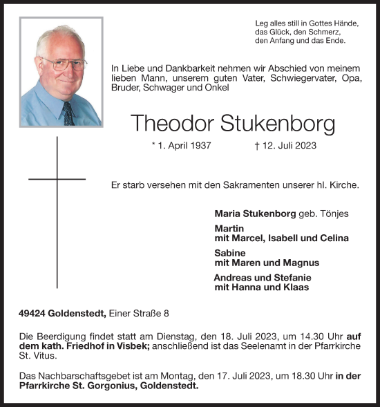 Anzeige von Theodor Stukenborg von OM-Medien