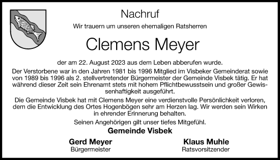 Anzeige von Clemens Meyer von OM-Medien