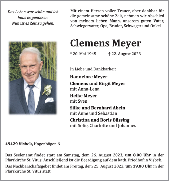 Anzeige von Clemens Meyer von OM-Medien