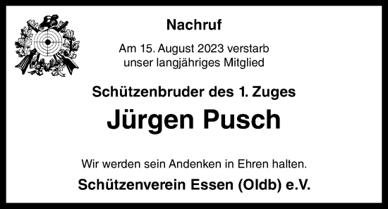 Anzeige von Jürgen Pusch von OM-Medien