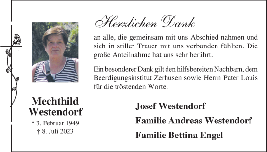 Anzeige von Mechthild Westendorf von OM-Medien