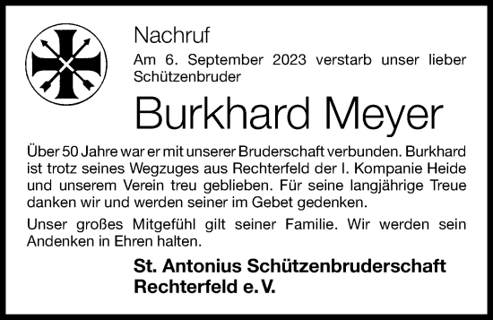 Anzeige von Burkhard Meyer von OM-Medien