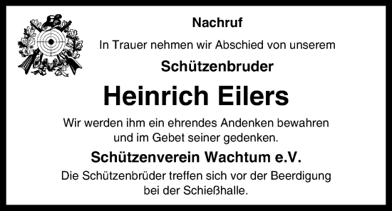 Anzeige von Heinrich Eilers von OM-Medien