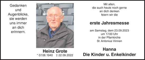 Anzeige von Heinz Grote von OM-Medien