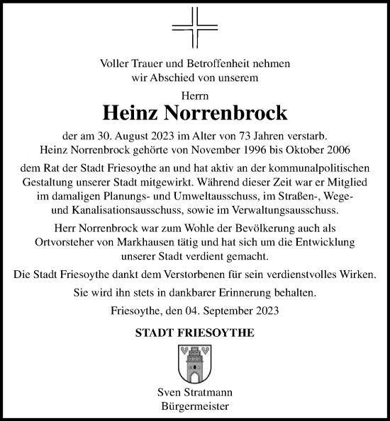 Anzeige von Heinz Norrenbrock von OM-Medien