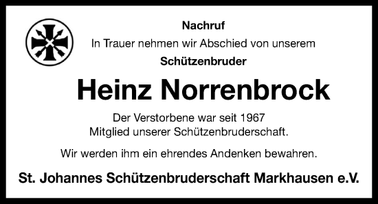 Anzeige von Heinz Norrenbrock von OM-Medien