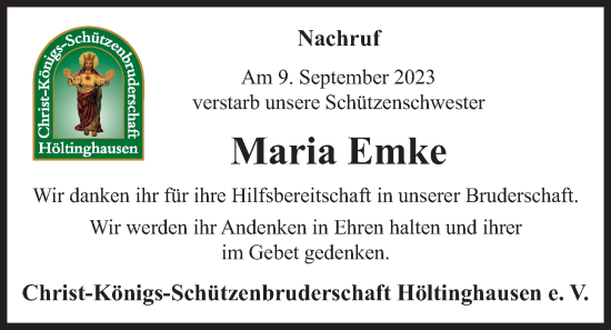 Anzeige von Maria Emke von OM-Medien