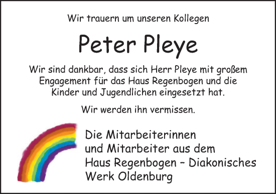 Anzeige von Peter Pleye von OM-Medien