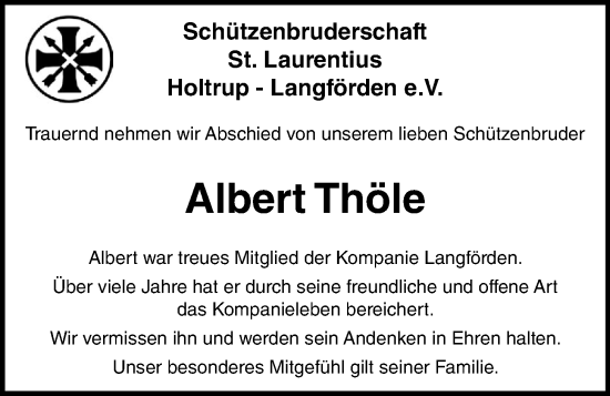 Anzeige von Albert Thöle von OM-Medien