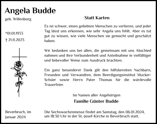 Anzeige von Angela Budde von OM-Medien