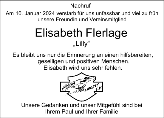 Anzeige von Elisabeth Flerlage von OM-Medien