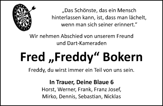 Anzeige von Fred Bokern von OM-Medien