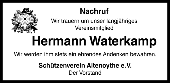 Anzeige von Hermann Waterkamp von OM-Medien