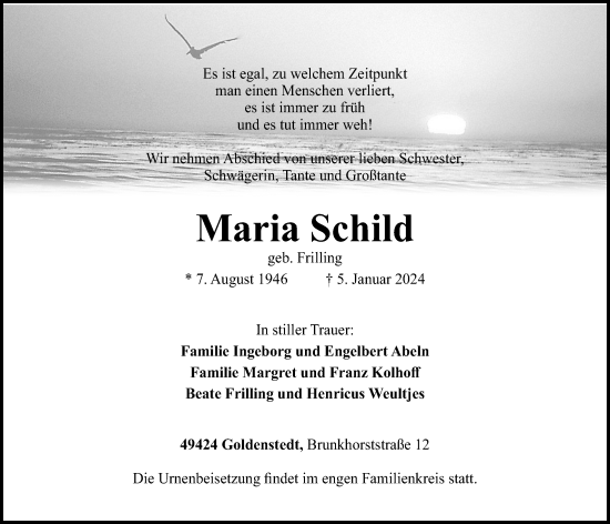 Anzeige von Maria Schild von OM-Medien