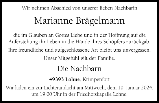 Anzeige von Marianne Brägelmann von OM-Medien