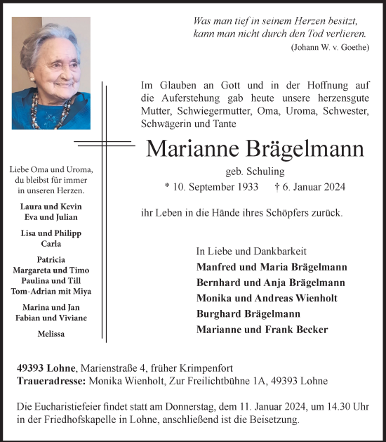 Anzeige von Marianne Brägelmann von OM-Medien