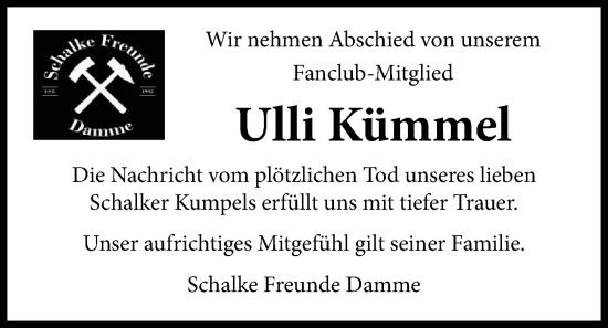 Anzeige von Ulrich Kümmel von OM-Medien