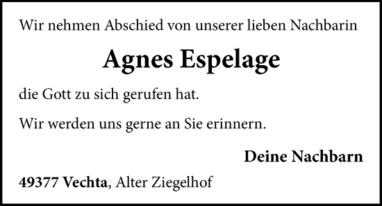 Anzeige von Agnes Espelage von OM-Medien