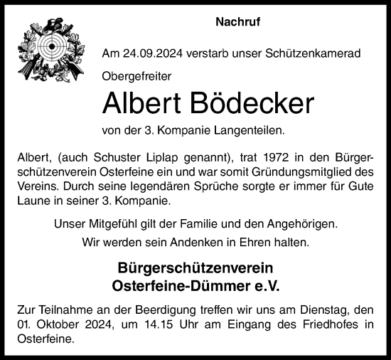 Anzeige von Albert Bödecker von OM-Medien