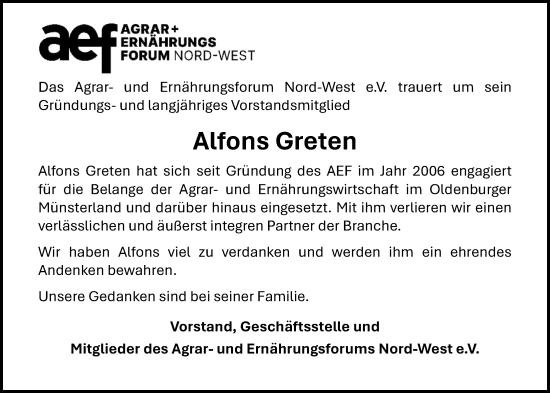 Anzeige von Alfons Greten von OM-Medien