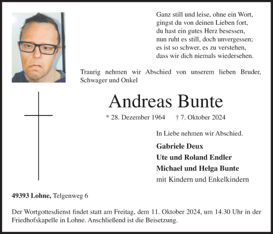 Anzeige von Andreas Bunte von OM-Medien