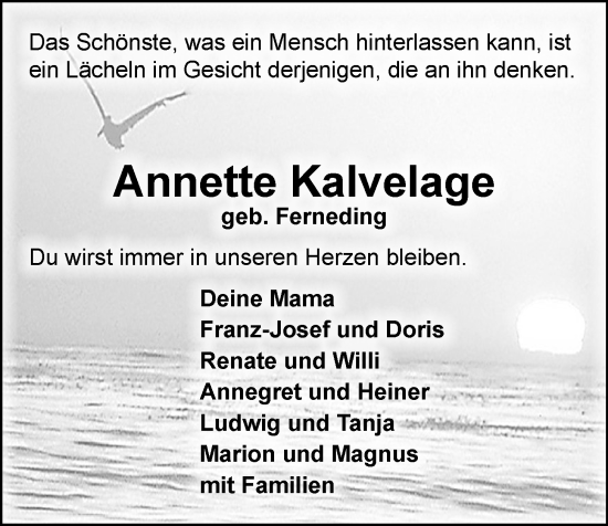 Anzeige von Annette Kalvelage von OM-Medien