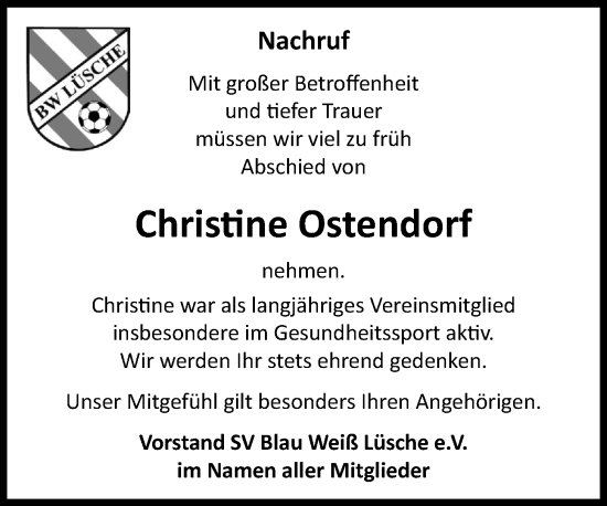 Anzeige von Christine Ostendorf von OM-Medien