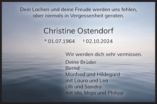 Anzeige von Christine Ostendorf von OM-Medien