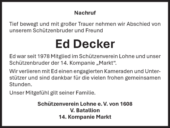 Anzeige von Ed Decker von OM-Medien