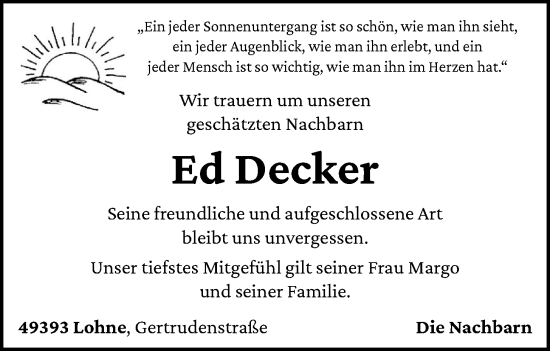 Anzeige von Ed Decker von OM-Medien