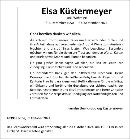 Anzeige von Elsa Küstermeyer von OM-Medien