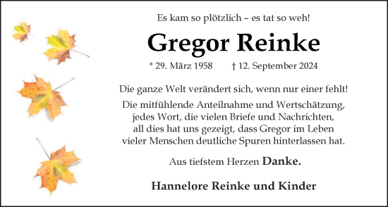 Anzeige von Gregor Reinke von OM-Medien