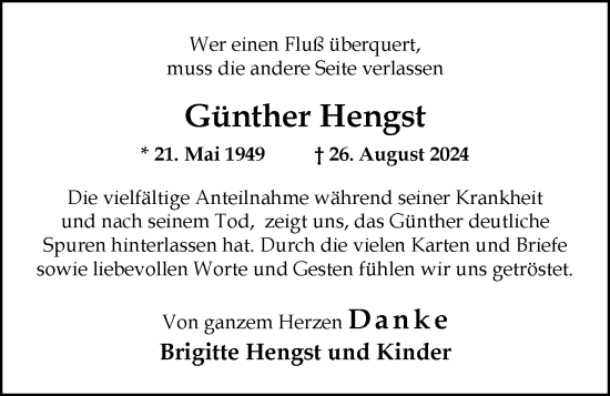 Anzeige von Günther Hengst von OM-Medien